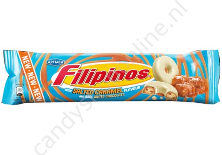 Filipinos (Chiquilin) with Salted Caramel Flavour and Real White Chocolate 128gr.