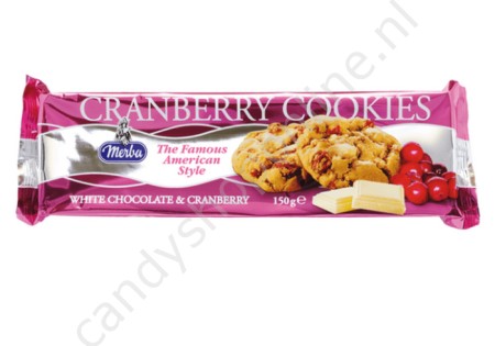 Merba Cranberry Cookies White Chocolate & Cranberry 150gr.