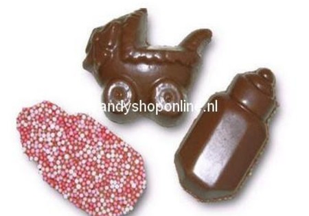 Dragee Chocolade Geboortemix Klein Roze ±4cm