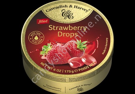 Cavendish & Harvey Filled Strawberry Drops with real Fruit Juice 175gr.