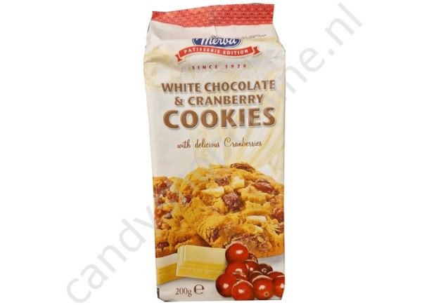 Merba White Chocolate & Cranberry Cookies 200gr.