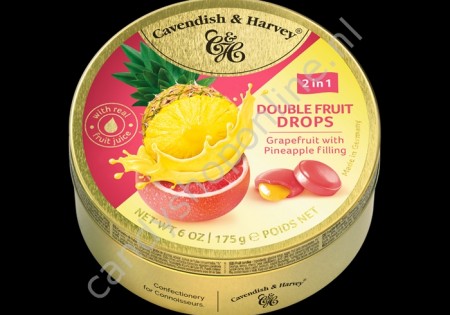 Cavendish & Harvey Double Fruit Drops Grapefruit with Pineapple filling 175gr.