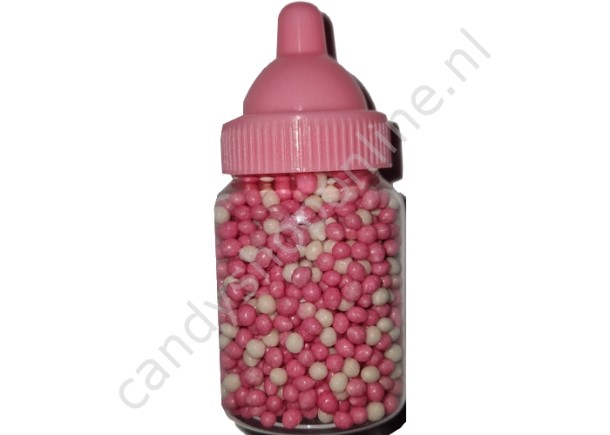 Babyflesje Muisjes roze/wit