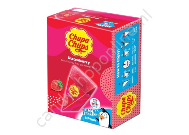 ChupaChups Freeze Pops Strawberry 8pcs. 496ml.